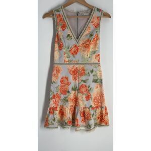 Alice + Olivia Floral Dress with Ruffle